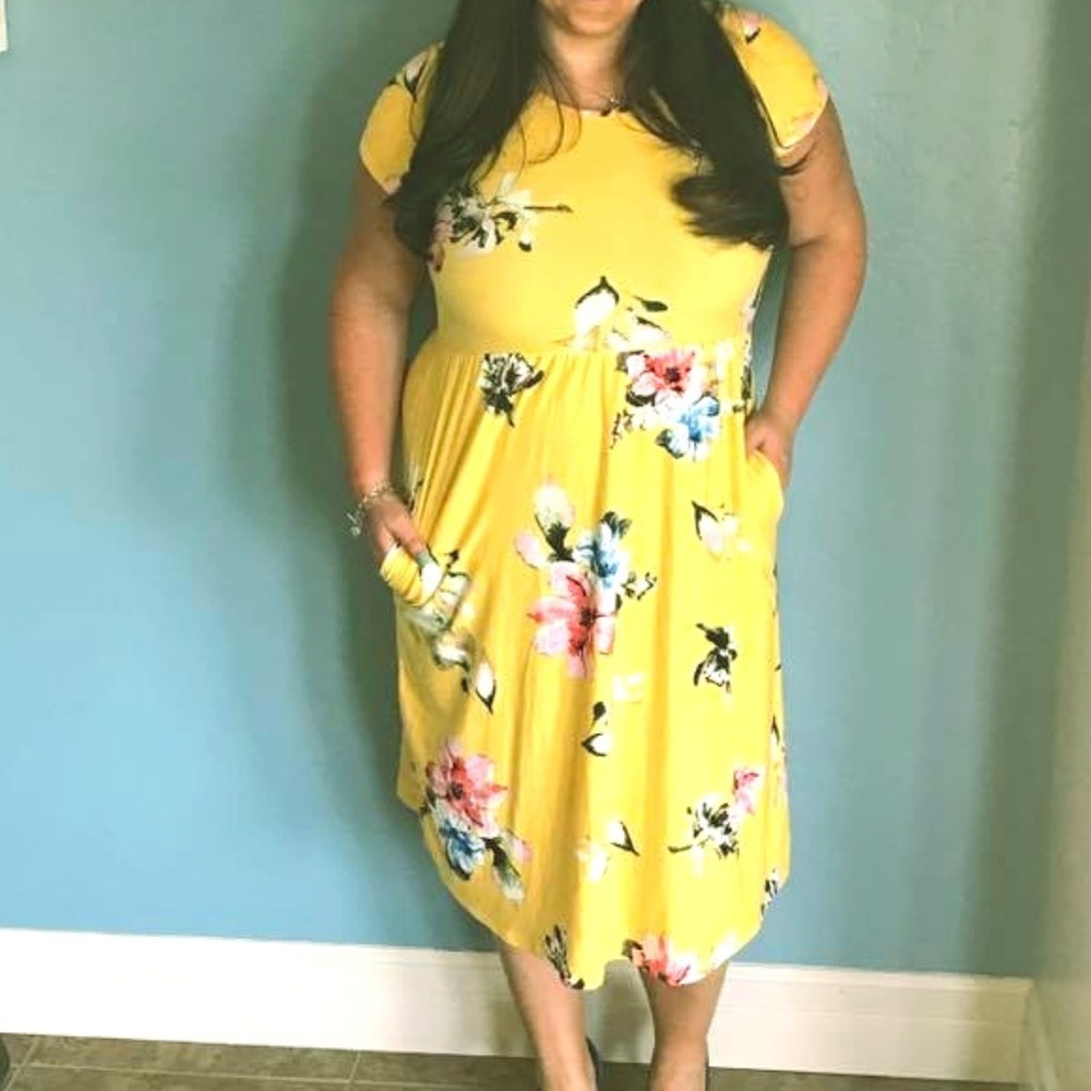 Yellow floral dress